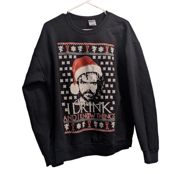 Game of Thrones "I Drink & I Know Things" Crew Neck Sweatshirt L - Picture 1 of 3